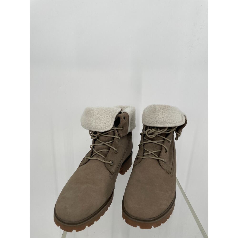 Timberland Womens Jayne Fold Down Leather Boots US 11 Brown Waterproof A1SGB